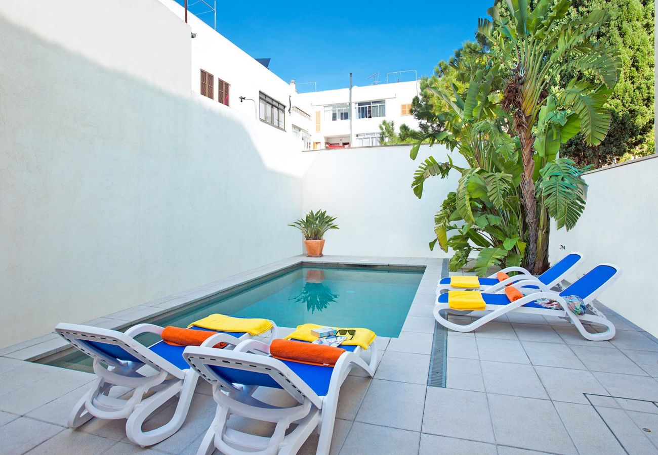 En Pollensa pueblo, piscina privada, ping-pong para 4 personas